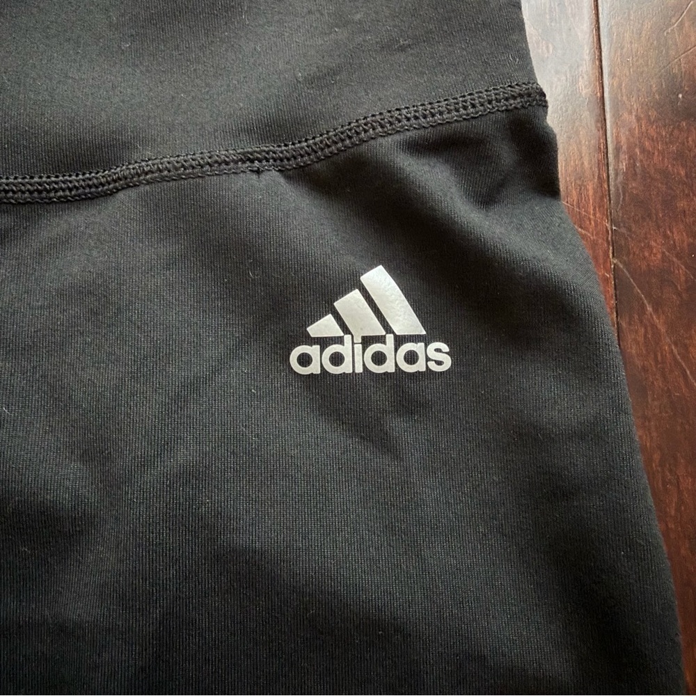 Adidas Climalite High-rise Women’s Capri Leggings Size Medium Black Gym Workout - Picture 3 of 8